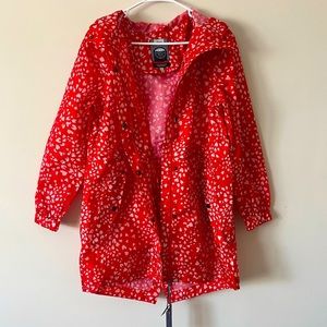 Heart printed raincoat